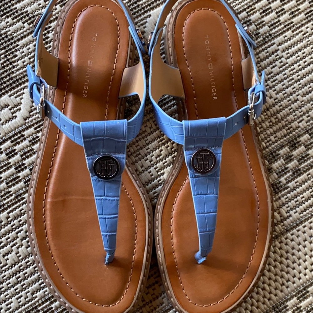 Tommy Hilfiger sandals blue croc 8.5